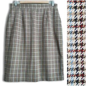 TALBOTS Classic Houndstooth Knee Length Pencil Skirt Sz 10 Flawed